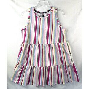 GAP Women's Striped Tank Top Tiered Mini Summer Dress XL Colorful